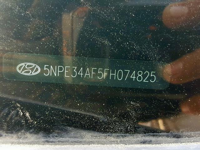 5NPE34AF5FH074825 - 2015 HYUNDAI SONATA SPO BLACK photo 10