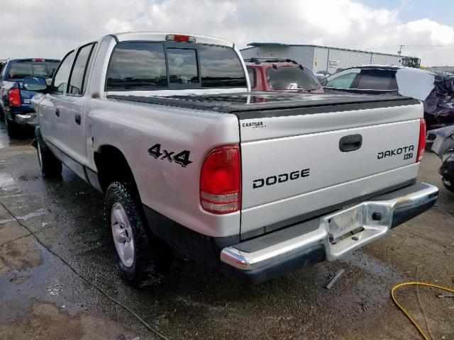 1D7HG48N64S664857 - 2004 DODGE DAKOTA QUA SILVER photo 3