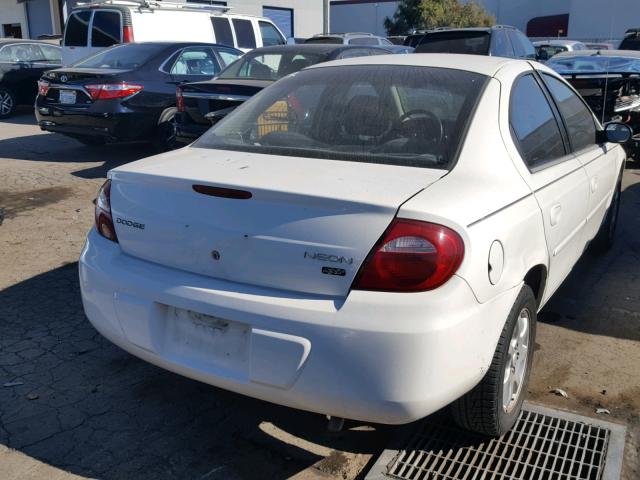 1B3ES56C05D173808 - 2005 DODGE NEON SXT WHITE photo 4