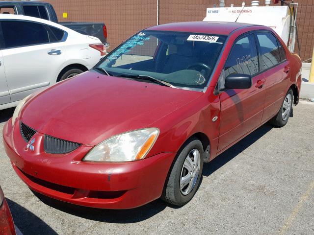 JA3AJ26E94U009938 - 2004 MITSUBISHI LANCER ES RED photo 2