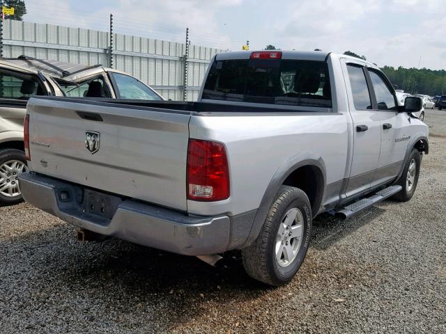 1C6RD6GT3CS137240 - 2012 DODGE RAM 1500 S SILVER photo 4