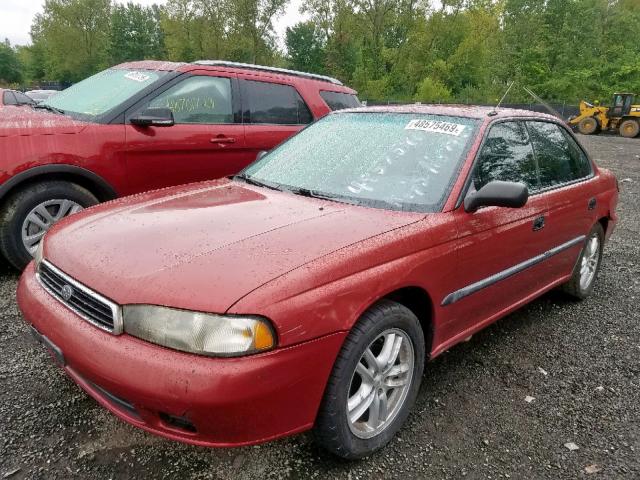 4S3BD4353V7207783 - 1997 SUBARU LEGACY L RED photo 2