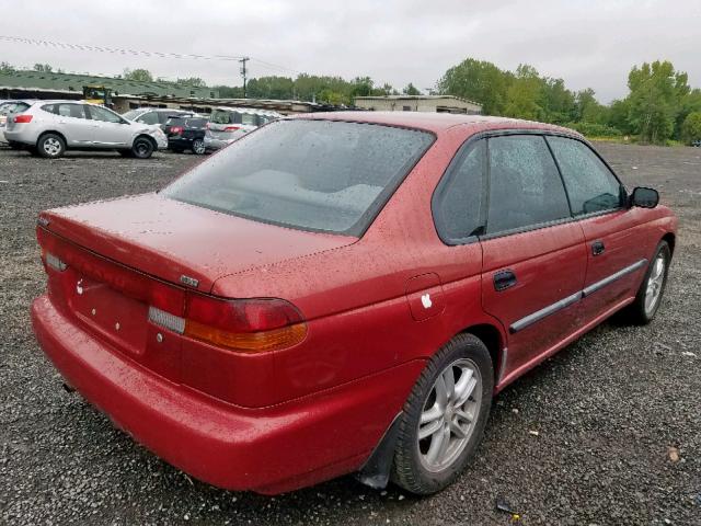 4S3BD4353V7207783 - 1997 SUBARU LEGACY L RED photo 4