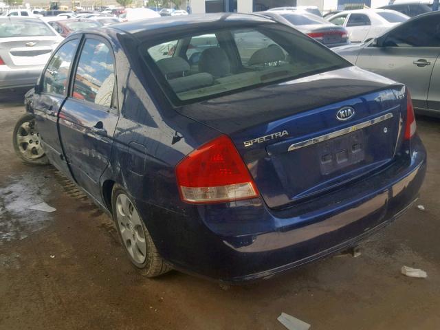 KNAFE121175467977 - 2007 KIA SPECTRA EX BLUE photo 3