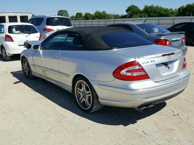 WDBTK76G95T038738 - 2005 MERCEDES-BENZ CLK 55 AMG SILVER photo 3