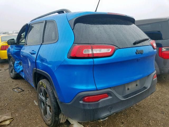 1C4PJLCB1JD552367 - 2018 JEEP CHEROKEE L BLUE photo 3