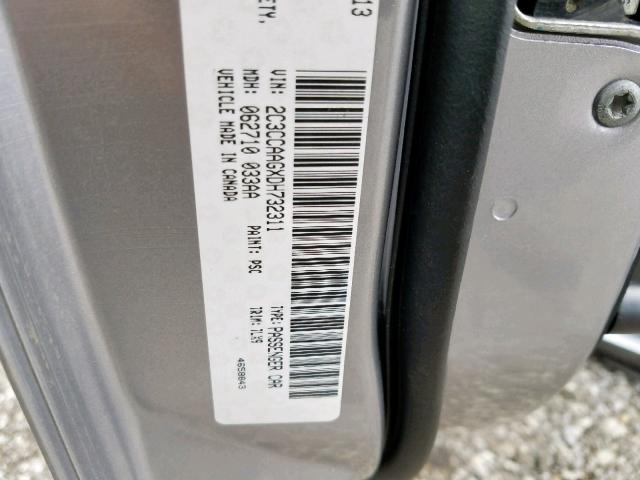 2C3CCAAGXDH732311 - 2013 CHRYSLER 300 SILVER photo 10