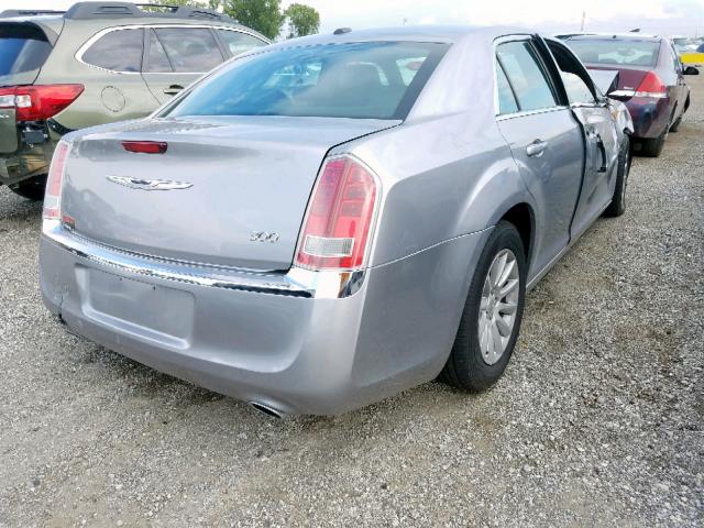 2C3CCAAGXDH732311 - 2013 CHRYSLER 300 SILVER photo 4