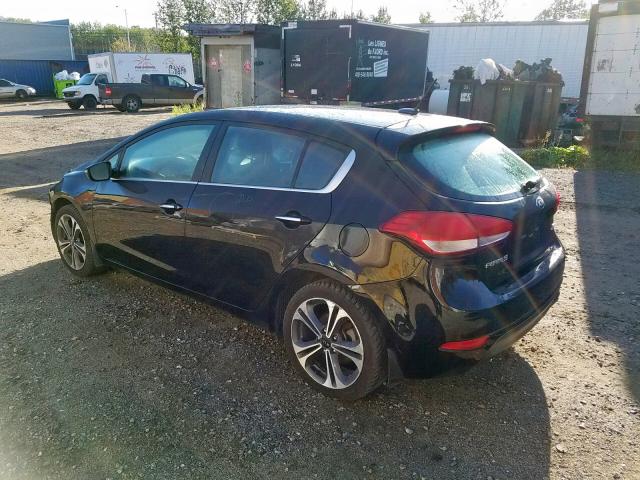 KNAFX5A87E5222386 - 2014 KIA FORTE EX BLACK photo 3