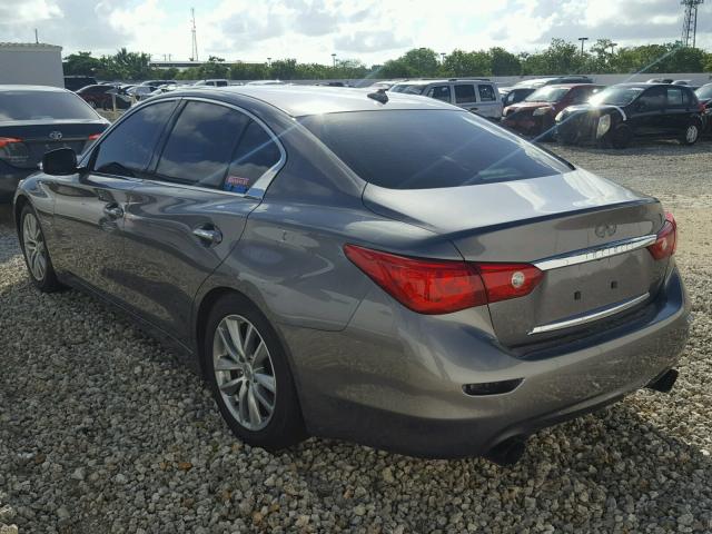 JN1AV7AP7EM690374 - 2014 INFINITI Q50 HYBRID CHARCOAL photo 3