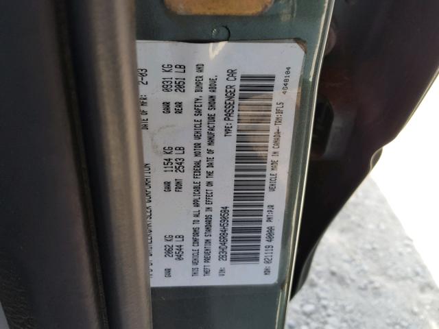 2B3HD46R84H590584 - 2004 DODGE INTREPID S 绿色 照片 10