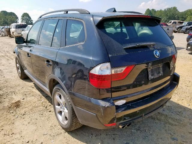 WBXPC93428WJ12819 - 2008 BMW X3 3.0SI BLACK photo 3