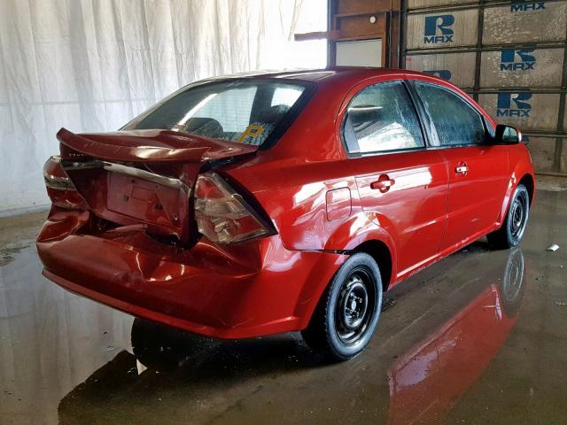 KL1TD5DE6AB108172 - 2010 CHEVROLET AVEO LS RED photo 4