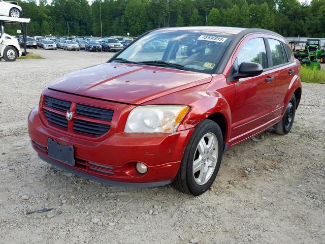 1B3HB48B87D532644 - 2007 DODGE CALIBER SX RED photo 2