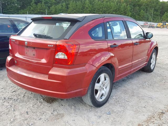 1B3HB48B87D532644 - 2007 DODGE CALIBER SX RED photo 4