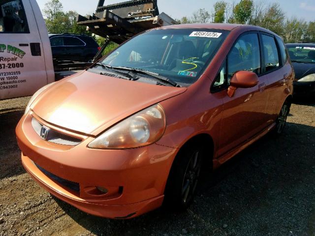 JHMGD38688S020783 - 2008 HONDA FIT SPORT ORANGE photo 2