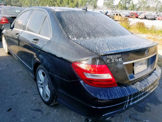 WDDGF4HBXCA621650 - 2012 MERCEDES-BENZ C 250 BLACK photo 3