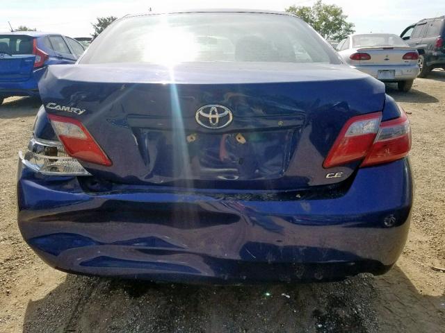 4T1BE46K37U032501 - 2007 TOYOTA CAMRY CE BLUE photo 9