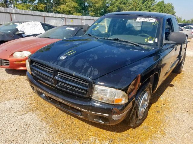 1B7GL22Y9WS647210 - 1998 DODGE DAKOTA BLACK photo 2