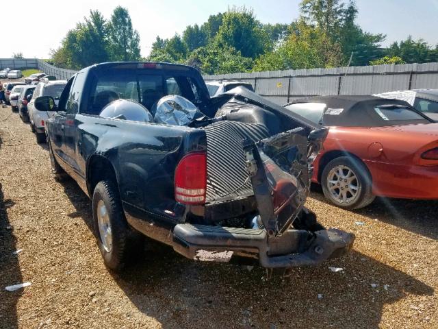 1B7GL22Y9WS647210 - 1998 DODGE DAKOTA BLACK photo 3