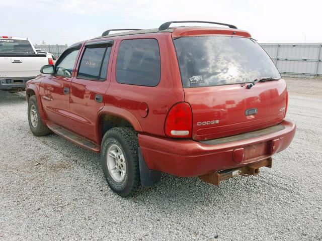 1B4HS28Y7WF101140 - 1998 DODGE DURANGO RED photo 3