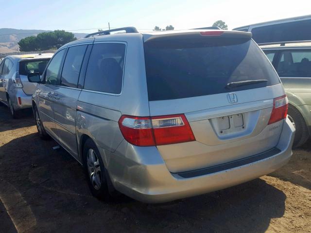 5FNRL38435B412803 - 2005 HONDA ODYSSEY EX SILVER photo 3