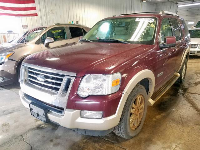 1FMEU74E67UB32221 - 2007 FORD EXPLORER E BURGUNDY photo 2