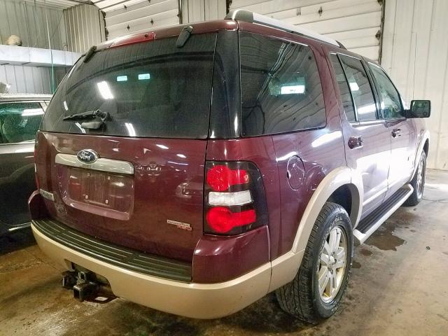 1FMEU74E67UB32221 - 2007 FORD EXPLORER E BURGUNDY photo 4