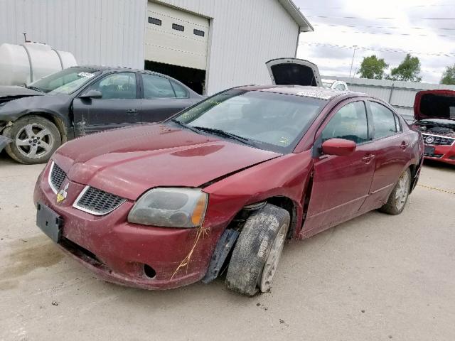 4A3AB76S15E042989 - 2005 MITSUBISHI GALANT GTS MAROON photo 2