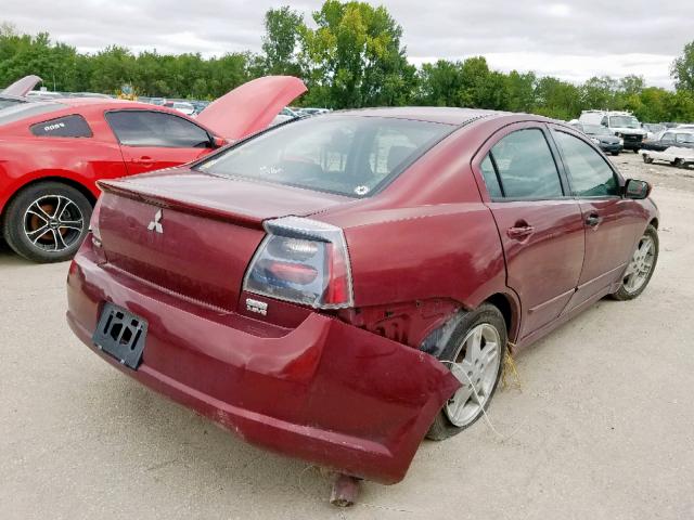 4A3AB76S15E042989 - 2005 MITSUBISHI GALANT GTS MAROON photo 4