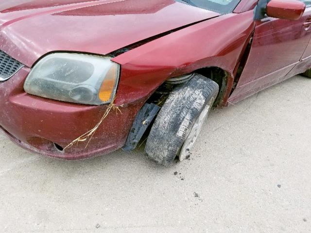 4A3AB76S15E042989 - 2005 MITSUBISHI GALANT GTS MAROON photo 9