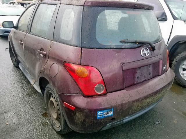 JTKKT624840050565 - 2004 TOYOTA SCION XA MAROON photo 3