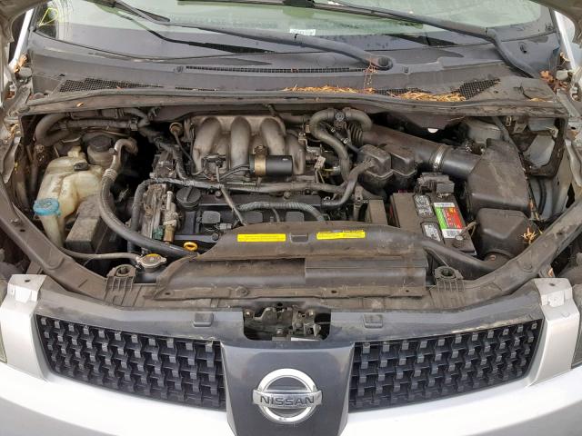 5N1BV28U15N122482 - 2005 NISSAN QUEST S SILVER photo 7