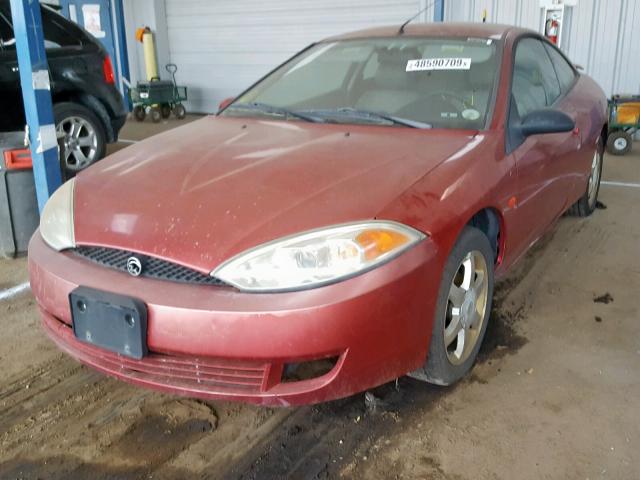 1ZWFT61L315608735 - 2001 MERCURY COUGAR V6 RED photo 2