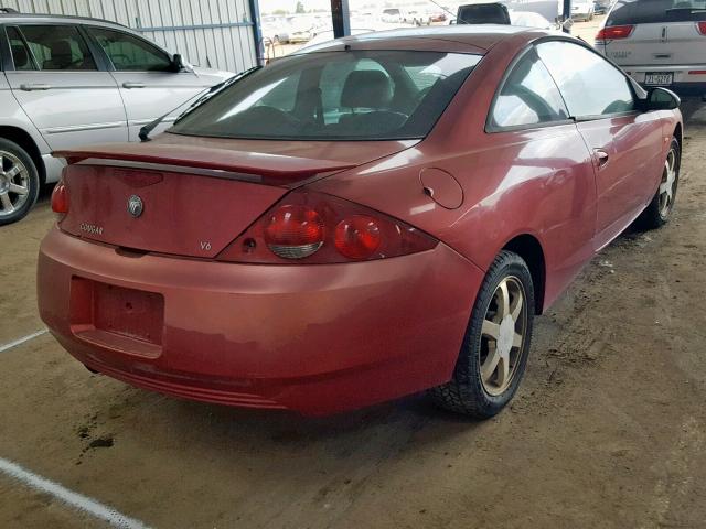 1ZWFT61L315608735 - 2001 MERCURY COUGAR V6 RED photo 4