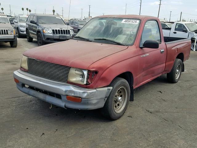 4TANL42N3XZ428451 - 1999 TOYOTA TACOMA RED photo 2