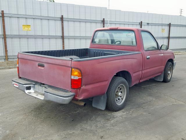 4TANL42N3XZ428451 - 1999 TOYOTA TACOMA RED photo 4