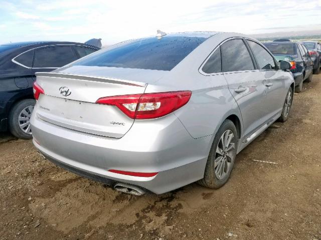 5NPE34AF3FH073852 - 2015 HYUNDAI SONATA SPO SILVER photo 4