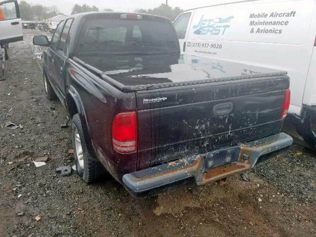 1B7HG38N02S563119 - 2002 DODGE DAKOTA QUA BLACK photo 3