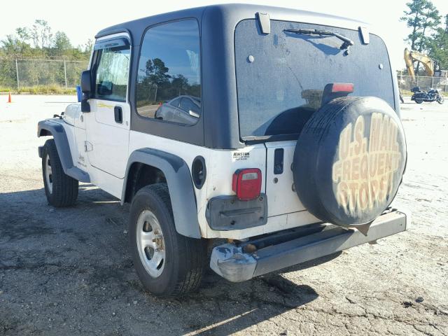 1J4F449S55P367916 - 2005 JEEP WRANGLER / WHITE photo 3