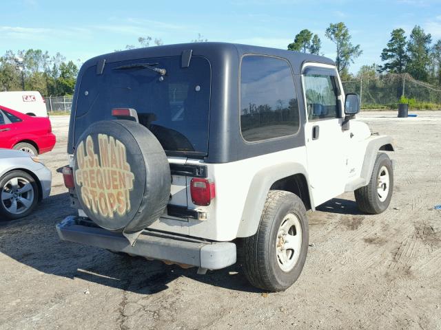 1J4F449S55P367916 - 2005 JEEP WRANGLER / WHITE photo 4