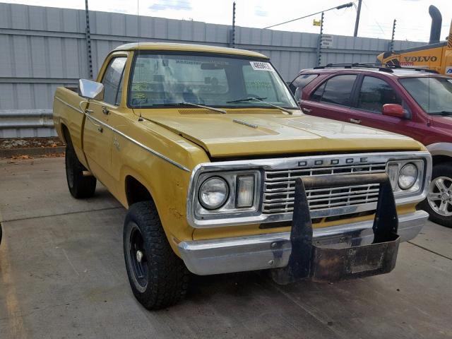 W14BF7S060434 - 1977 DODGE RAM 100 YELLOW photo 1