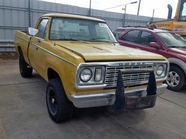 W14BF7S060434 - 1977 DODGE RAM 100 YELLOW photo 9