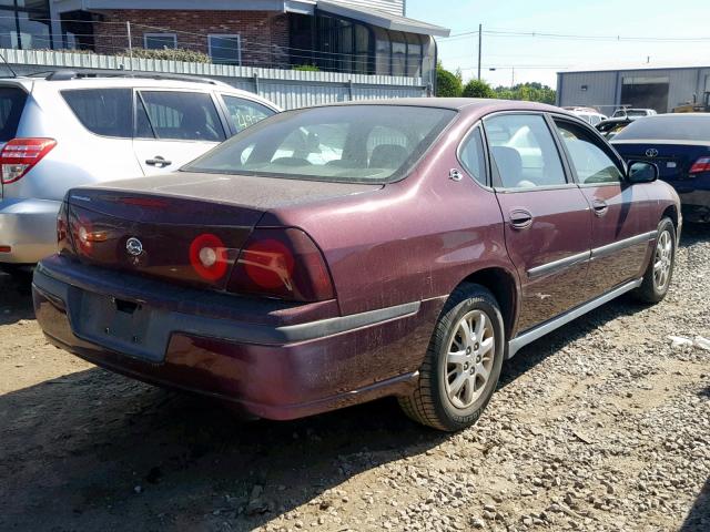 2G1WF52E039268807 - 2003 CHEVROLET IMPALA BURGUNDY photo 4