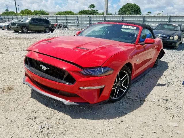 1FATP8FF0K5151063 - 2019 FORD MUSTANG GT RED photo 2