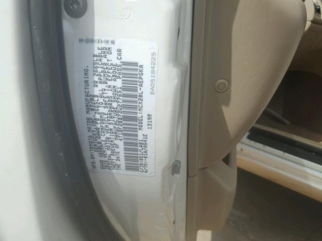 4T1BF28B73U277651 - 2003 TOYOTA AVALON XL WHITE photo 10