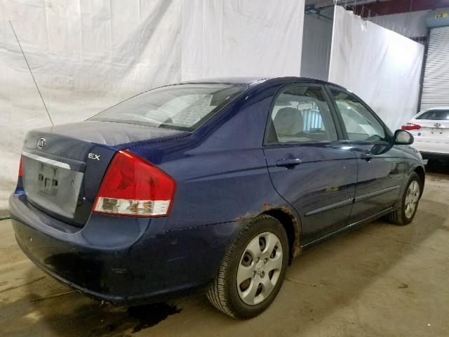 KNAFE121385557570 - 2008 KIA SPECTRA EX BLUE photo 4