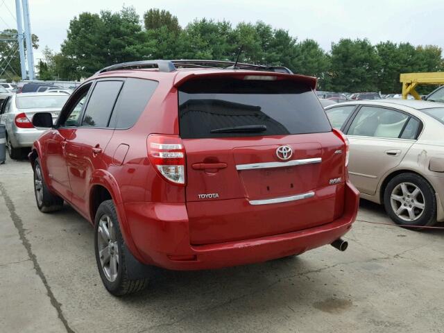 JTMRK4DV3A5089291 - 2010 TOYOTA RAV4 SPORT RED photo 3