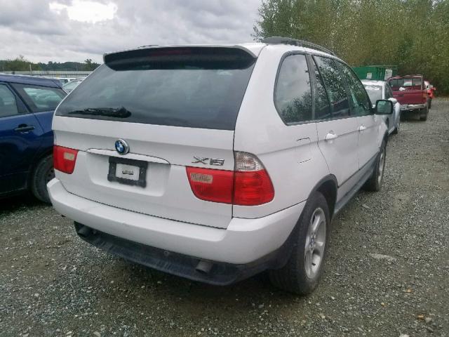 5UXFA53582LV73563 - 2002 BMW X5 3.0I WHITE photo 4