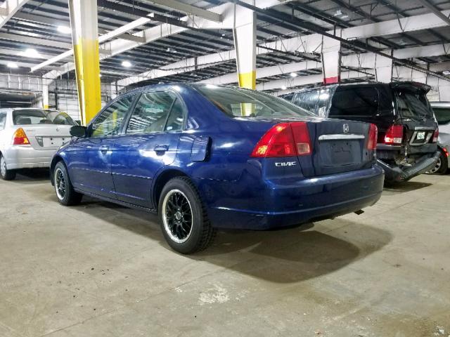 JHMES26731S003348 - 2001 HONDA CIVIC EX BLUE photo 3